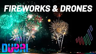 Dubai Fireworks Night / Drone Light Show 2022 DSF, JBR The Beach
