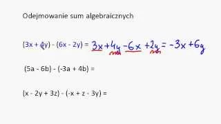 Odejmowanie sum algebraicznych