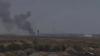 Thick plumes of smoke in Gaza seen from Southern Israel as military operations continue