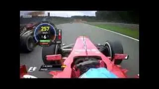 Fernando Alonso Overtakes Romain Grosjean at Belgium 2013 Spa-Francorchamps