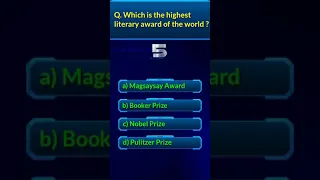 Which is the Highest Literary award of the world❓🌀Awards & Honours Quiz🌀                #shorts