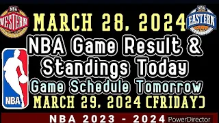 NBA Standings & Game Result Today | March 28, 2024 #nba #standings #games #results #schedule