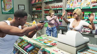 Franklin And Lucia From GTA 6 ROBBING STORES in GTA 5