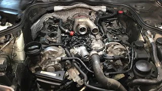How to replace intake manifolds gaskets and oil cooler 2009 Mercedes E320 Bluetec PART 2