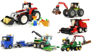 Building 6 LEGO Forest Tractos and Farm Harvesters and more Step-by-Step