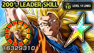 200% LEADER SKILL! LR TEQ SUPER SAIYAN 3 GOKU LEVEL 10 LINKS! Dragon Ball Z Dokkan Battle