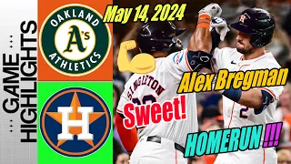Astros vs Oakland A's [Highlights] May 14, 24 | Bregman da best!! | Back to back game HR 🔥 💣👏