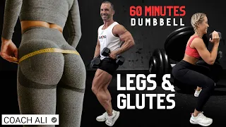 60 mins GREATEST Leg & Glutes Activator Of All Time - Dumbbell Legs and Glutes Workout w/ Coach Ali