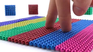 ASMR Playing with 1000 Magnetic Balls How to make shapes ball cube heart with colors Magnetic Balls