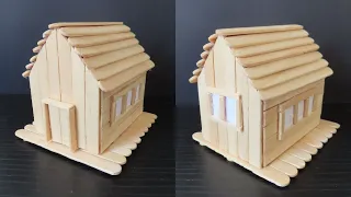 HOW TO MAKE A HOUSE WITH ICE CREAM STICKS