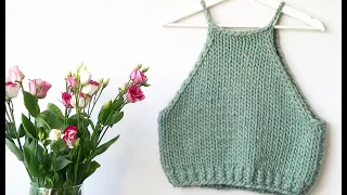 Easy Chunky Knit Crop Vest Top - Walk Through Tutorial