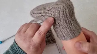 Как связать носки на двух спицах для самых маленьких   Мальчик #knitting #knittingpattern