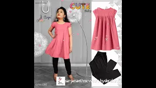 #SanjanaEthnicWears presents a beautiful collection of designer baby girl tops and leggings set.