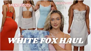 HUGE WHITE FOX BOUTIQUE SPRING 2024 CLOTHING TRY ON HAUL | lookbook, trendy pieces & discount code