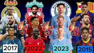 BBC 2017 🆚 LIVERPOOL 2022 🆚 MSN 2015🆚 MAN CITY 2023,,Trio comparison 🎯🔥🔥