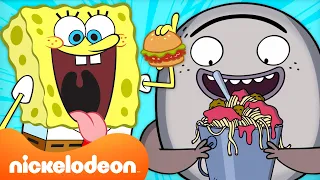 SpongeBob + Rock Paper Scissors WEIRDEST Food Marathon! 🍔 | Nicktoons