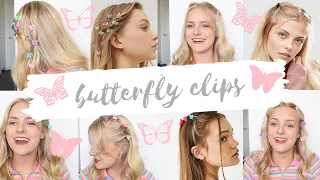 trying out butterfly clip hairstyles