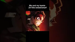 When you 2v1 the sweat#funny #shorts #demonslayer #demonslayeredit #tanjiro #tengenuzui