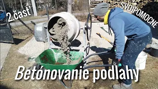 Stavba kúpeľne svojpomocne - betónovanie podlahy. 2.časť