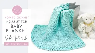 Fast & Easy Crochet Baby Blanket for Beginners or Pros  - Moss Stitch Baby Blanket Crochet Tutorial