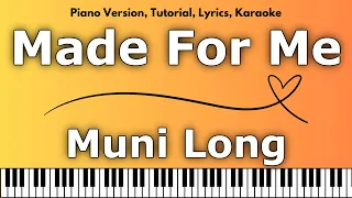 Muni Long - Made For Me (Piano Version, Tutorial, Lyrics, Karaoke)