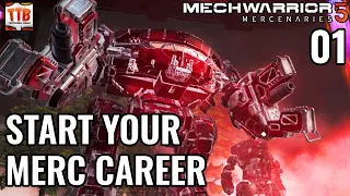 THE FIRST MISSIONS - IS IT GOOD? - E01- Mechwarrior 5: Mercenaries - MW5 - Full Campaign Playthrough