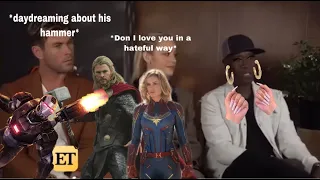 The marvel cast being on crack for almost 3 minutes ( 14 ) 💅🏼💀😘