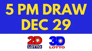 Lotto Result December 29 2023 5pm Swertres Ez2 PCSO