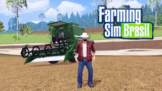 Farming sim Brasil primeira colheita de soja Gameplay