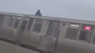 Train surfer caught on camera on CTA Red Line