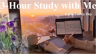 3 Hours Study With ME| Sunrise View| Calm Motivating Environment |PoMoDoRo 50/10| Mindful Studying