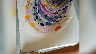 Fluid Art Rainbow Pour in an Open Cup