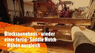 Saunablockhaus - Saddle Notch - Scheibenfräse - IHC 633 - Kopierzirkel - Längsnut #3