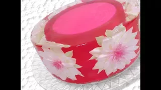 How to make a Gelatin Art 3D Gelatin flower cake with background