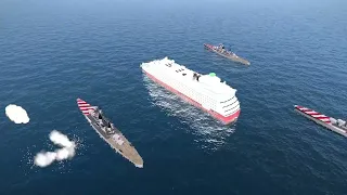 Iranian and Russian Ka-52 helicopters destroy the largest US cruise ship carrying 4,000 elite troops