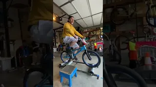 BMX training on the rollers on the PK Ripper Elite