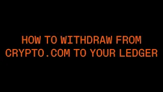 How to withdraw from Crypto.com to your Ledger