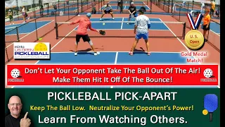 Pickleball! Hitting The Ball Just A Little Bit High Can Make You A Loser! Learn By Watching Others!