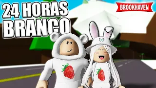 🤍 24 HORAS VIVENDO EM UM MUNDO BRANCO NO BROOKHAVEN: 24 horas vivendo em um mundo branco roblox