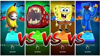 Banana Cat 🆚 Train Eater 🆚 SpongeBob 🆚 HuggyWuggy.🎶 Who will win?