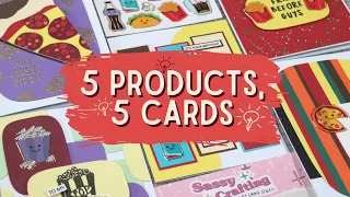 5 Products, 5 Cards | Fast Food - Episode 1 | Card Making Tutorial With MINIMAL Supplies!