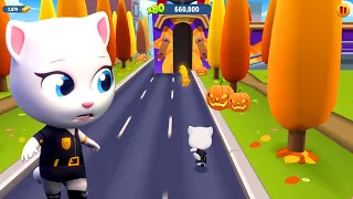 Talking Tom Gold Run ~ Agent Angela Fights Bear Mouse in Halloween ~ Full Screen