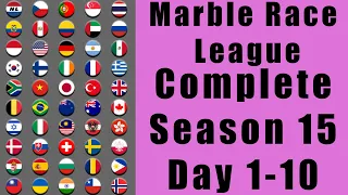 Marble Race League Season 15 Complete Race Day 1-10 in Algodoo / Marble Race King