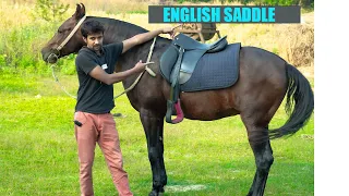 English Saddle ke sath/First horse ride