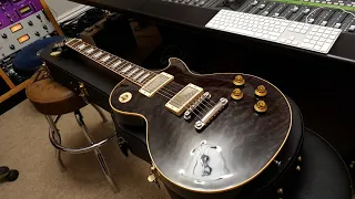 Gibson Custom Shop Les Paul Class 5 Trans Black Quilt Top Guitar Up Close Video Review