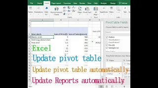 Excel update pivot table (Refresh data when opening the file and update Report pages automatically)
