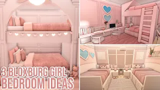 Bloxburg | 3 Girl Bedroom Ideas Speedbuild | Tutorial | Ellvoi