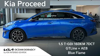 Kia Proceed MY2024 [1.5 T-GDI 160KM 7DCT] wersja GTLine z pakietem AEB w kolorze Blue Flame | 4K