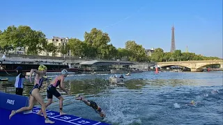 No Seine, no gain: Triathletes compete 1500m river swim in Paris