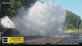 Fire hydrant bursts in Ross Township